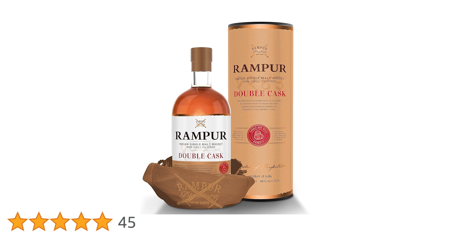 RAMPUR DOUBLE CASK ウイスキー 750ml グラス付き RAMPUR DOUBLE CASK ウイスキー 750ml グラス付き